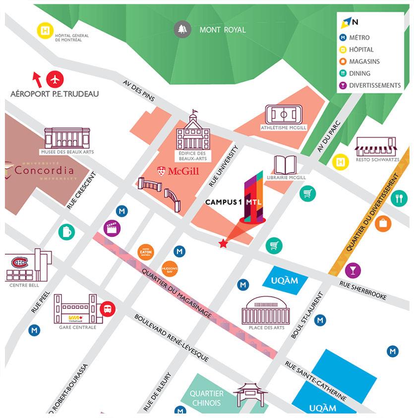 Campus1 MTL location map.